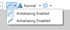Antialiasing enabled/disabled split button