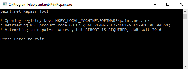 Paint.NET repair verification