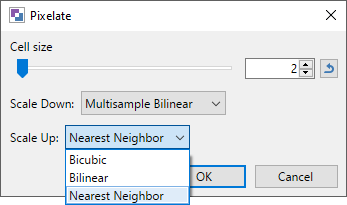 Pixelate Scale Up options