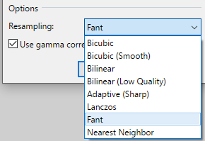 Resize Resampling Modes