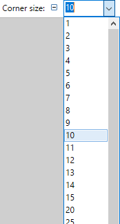 Rounded Rectangle corner size